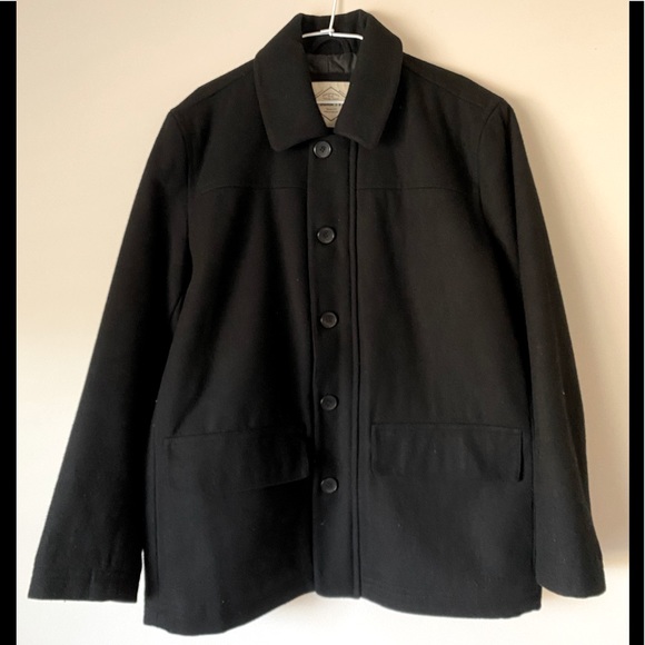 St. John's Bay Large Black Wool-Blend Men's Town Coat - New - Picture 9 of 10